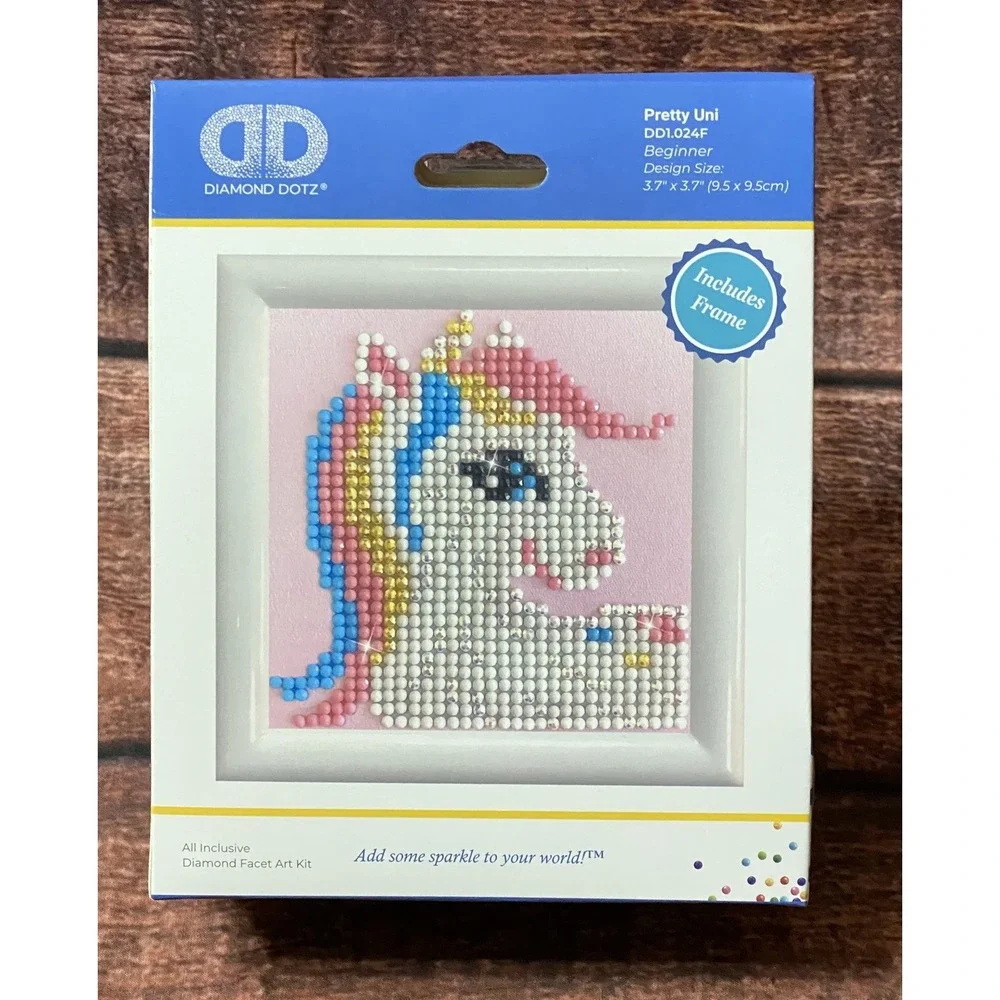 Diamond Dotz Pretty Uni Diamond Dotting Kit with frame (6in x 6in) New